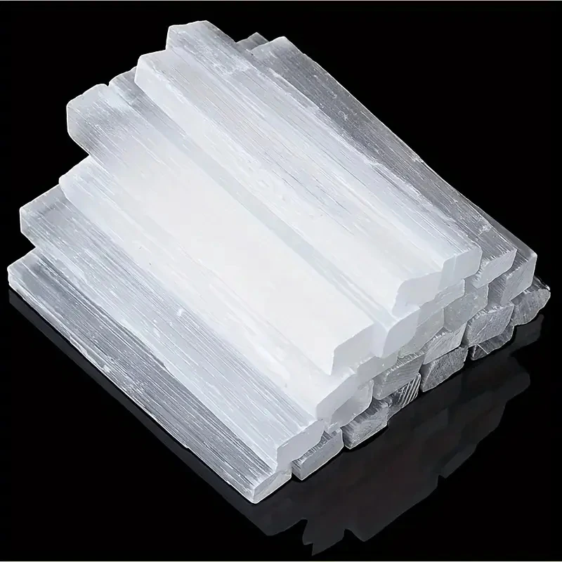 15pcs Natural Selenite Sticks, Gypsum White Quartz Wands, Wiccan Altar Supplies, Halloween & Christmas Gifts, Witchcraft Supplie