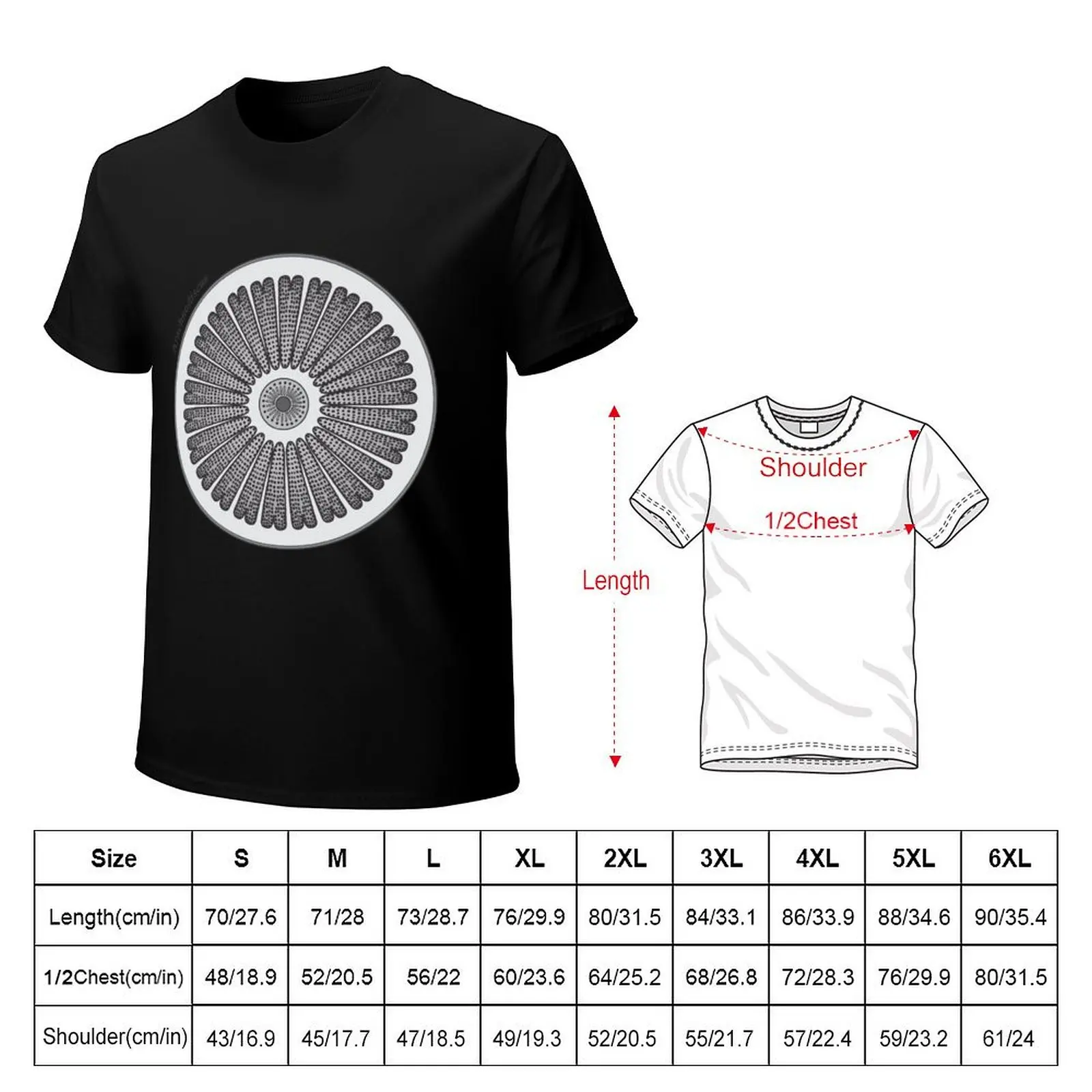 Diatom - Arachnodiscus (scientific) T-Shirt cotton t shirt man T-Shirt