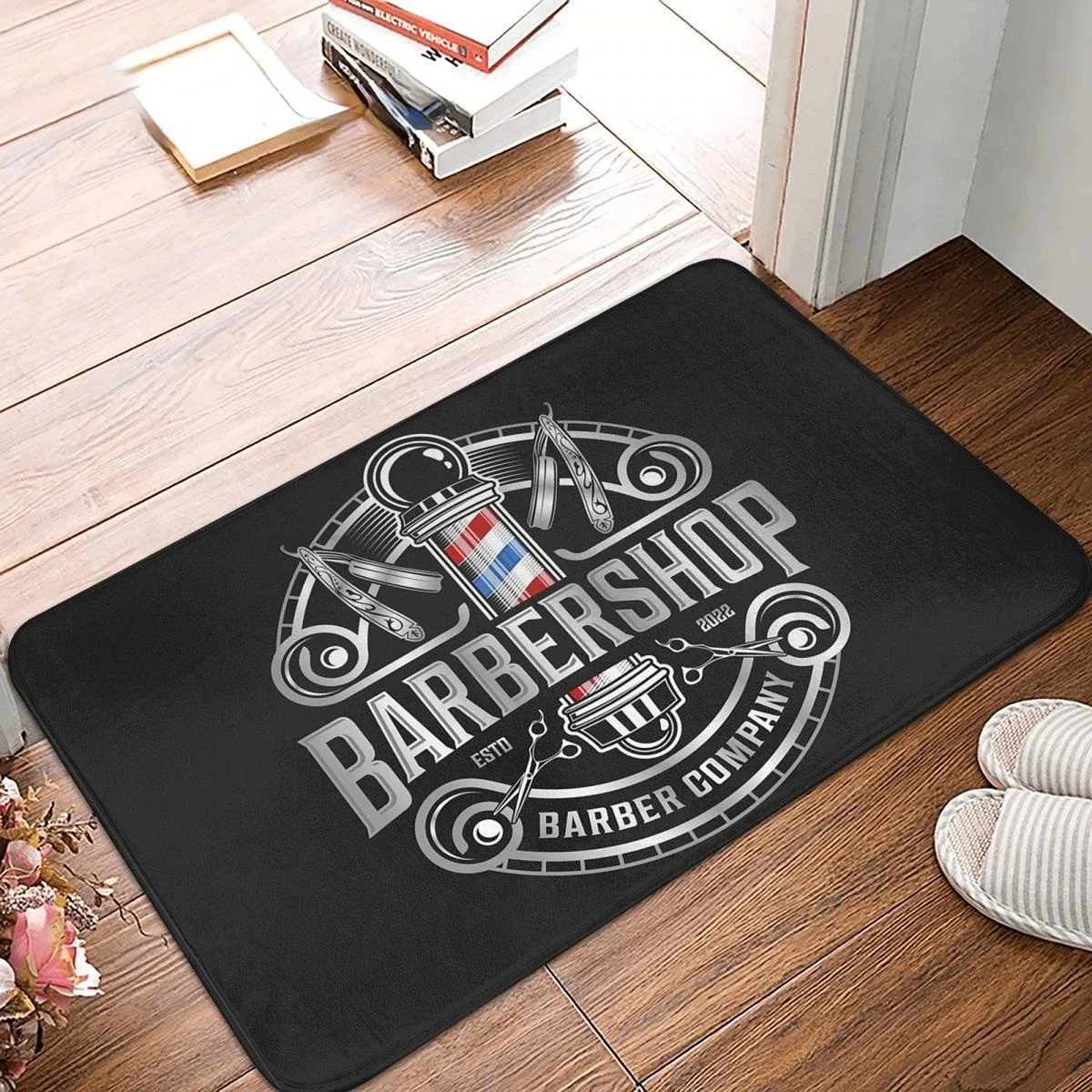 Barber Shop Sign Entrance Doormat Decor Non-Slip Welcome Mats for Home Kitchen Washable Bathroom Floor Mat Balcony Rugs