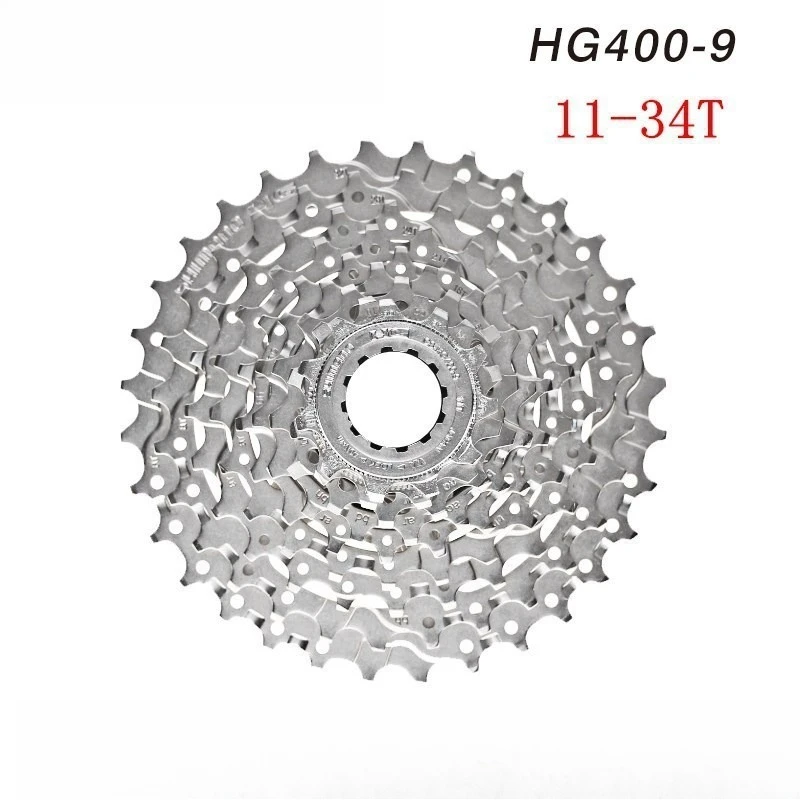 

Кассета для горного велосипеда 9 скоростей 11-34T HG400-9 для 27-скоростных MTB велосипедов, свободный ход, аксессуары для велоспорта