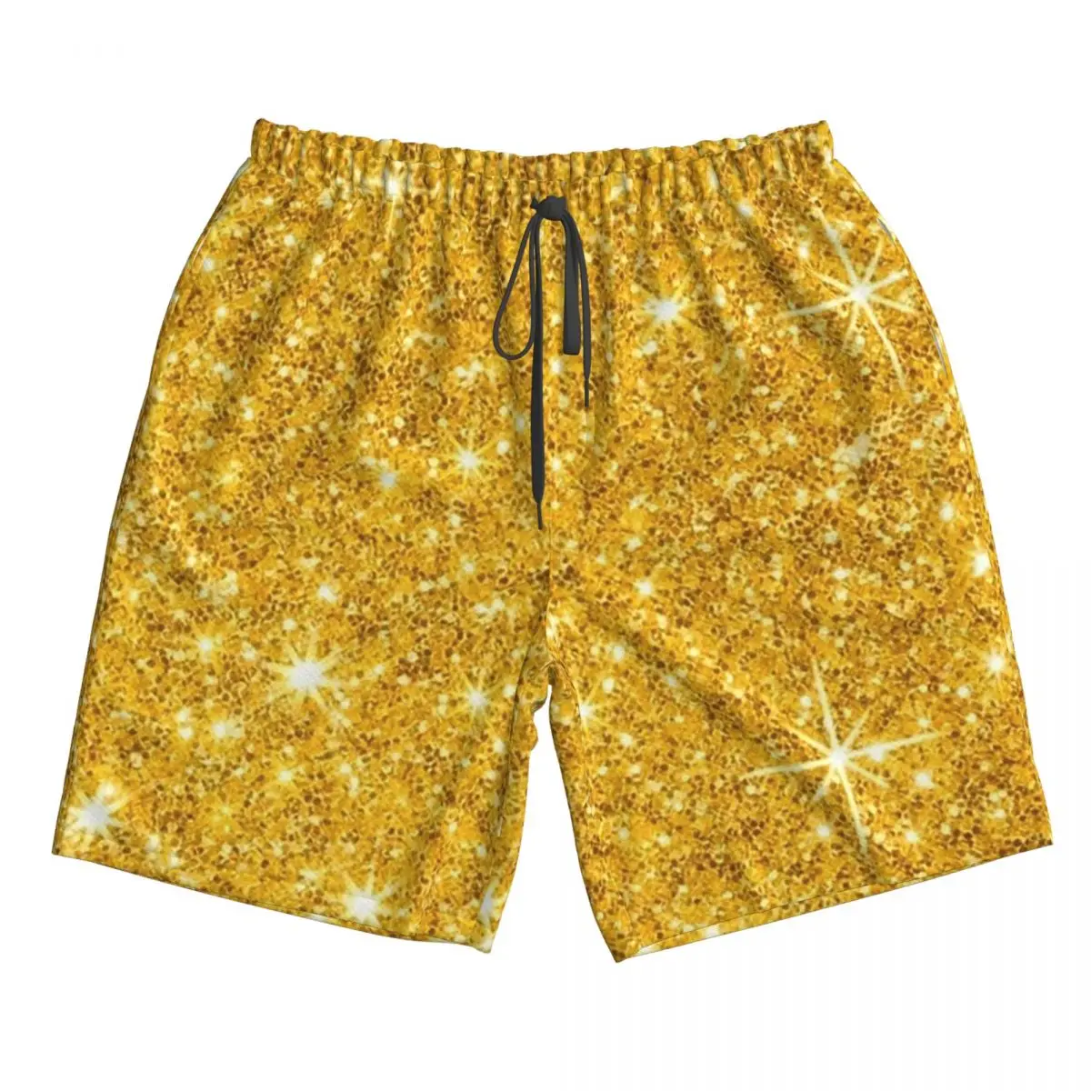 Блестящие золотые плавки, пляжные шорты, повседневные быстросохнущие летние мужские брюки для плавания