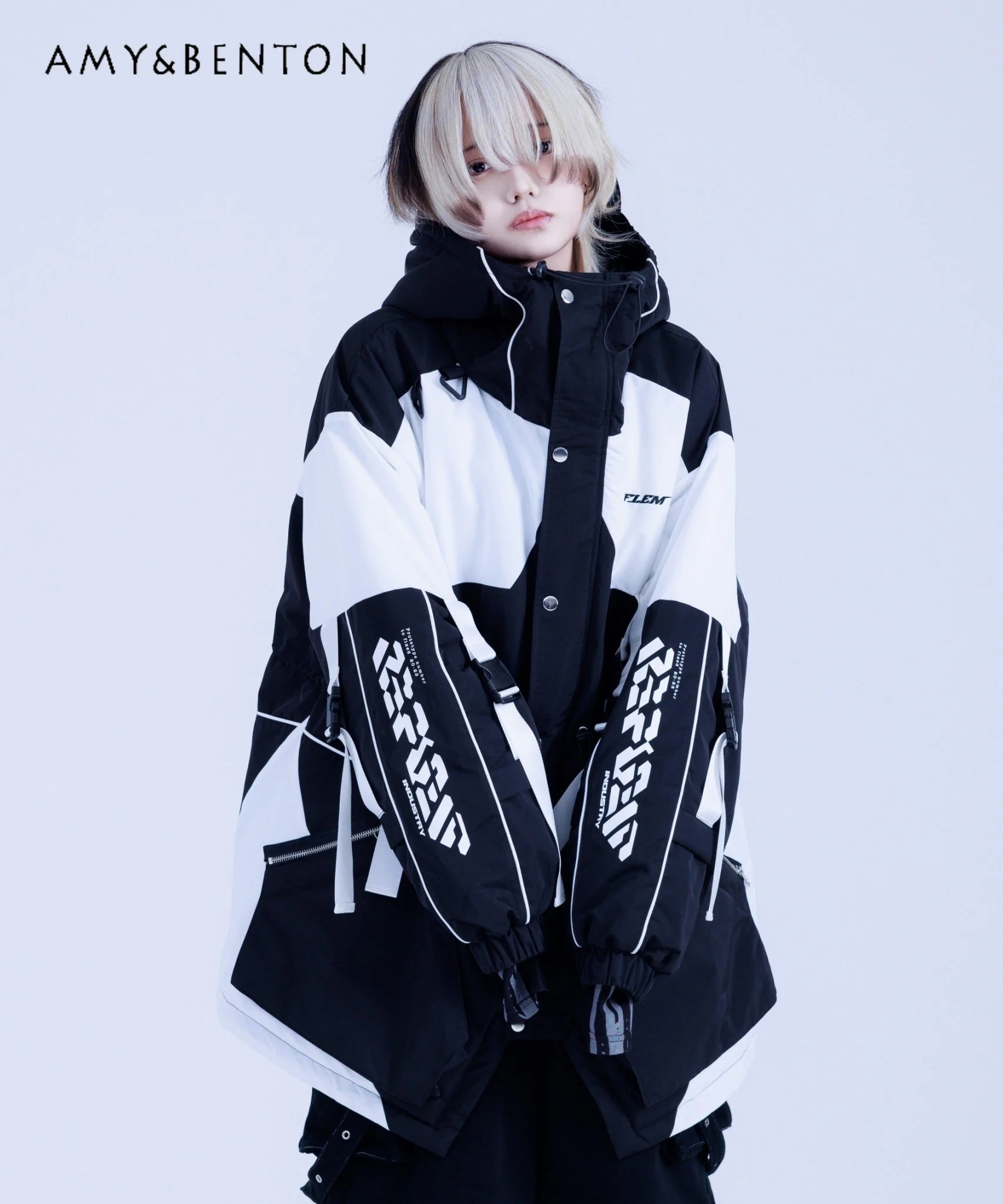 

Japanese Mine Mass-Produced Gothic Patchwork Thicken Hooded Jackets for Women 2024 New Harajuku Street Y2K Oversized Jackets