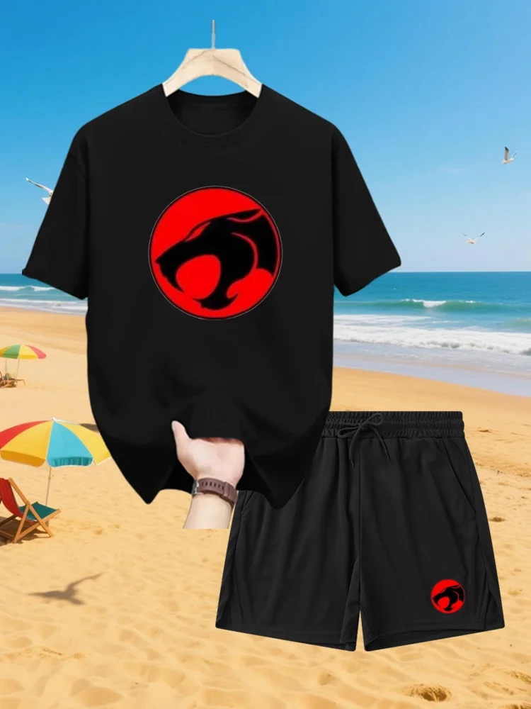 

Men'S Sets 2025 Summer New Quick Drying Fashion Tracksuit Men Short Sleeve Printed Tshirt Sport Short Casual Jogger Suit