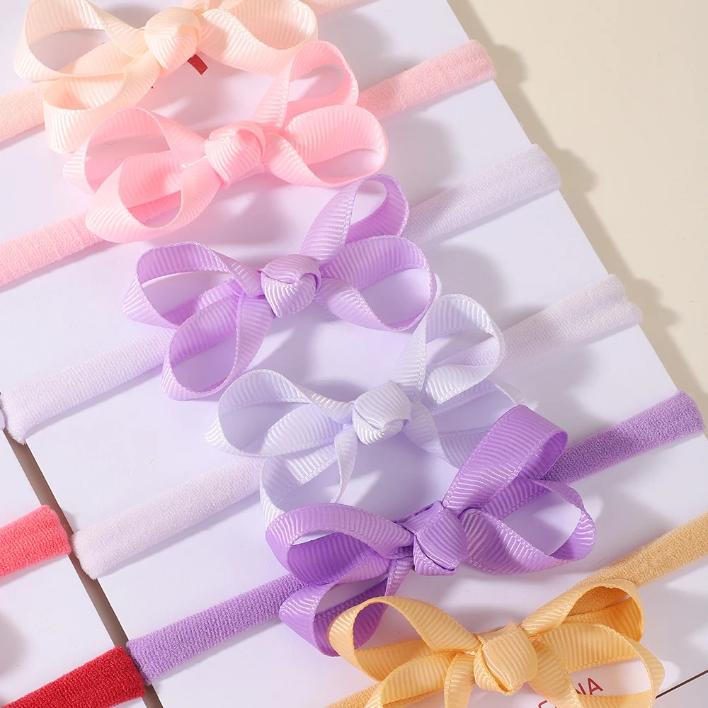 RAINBOW BOWS 3/4-teiliges Waffel-Schleifen-Strick-Stirnband-Set, sicheres elastisches Stirnband, bequemes Haarband für Babys, zum Tragen als Kopftuch – Detail 17