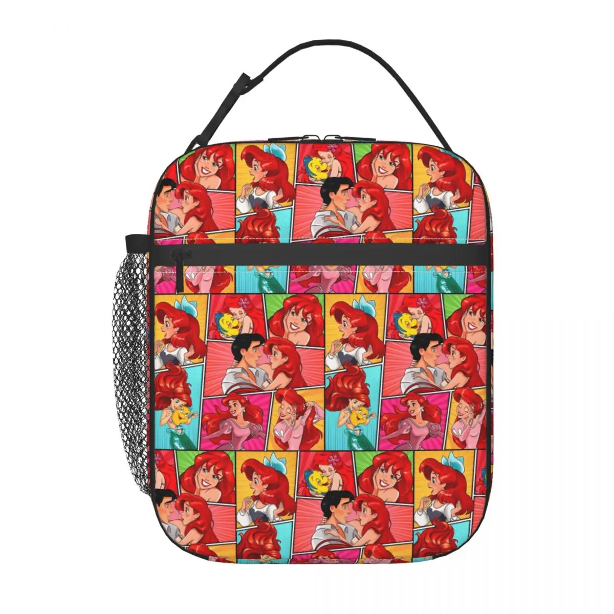 

Custom The Little Mermaid Artistic Thermal Insulated Lunch Bags Women Comic Portable Lunch Box for School Storage Food Tote Bags