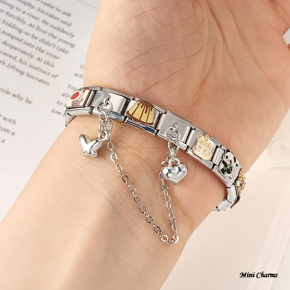 Modischer Stern-Mond-Sonne-Katzenpfoten-Anhänger mit Hängekette, italienische Charms, passend für 9mm Armbänder, Edelstahlschmuck, DIY-Bastelzubehör – Detail 6