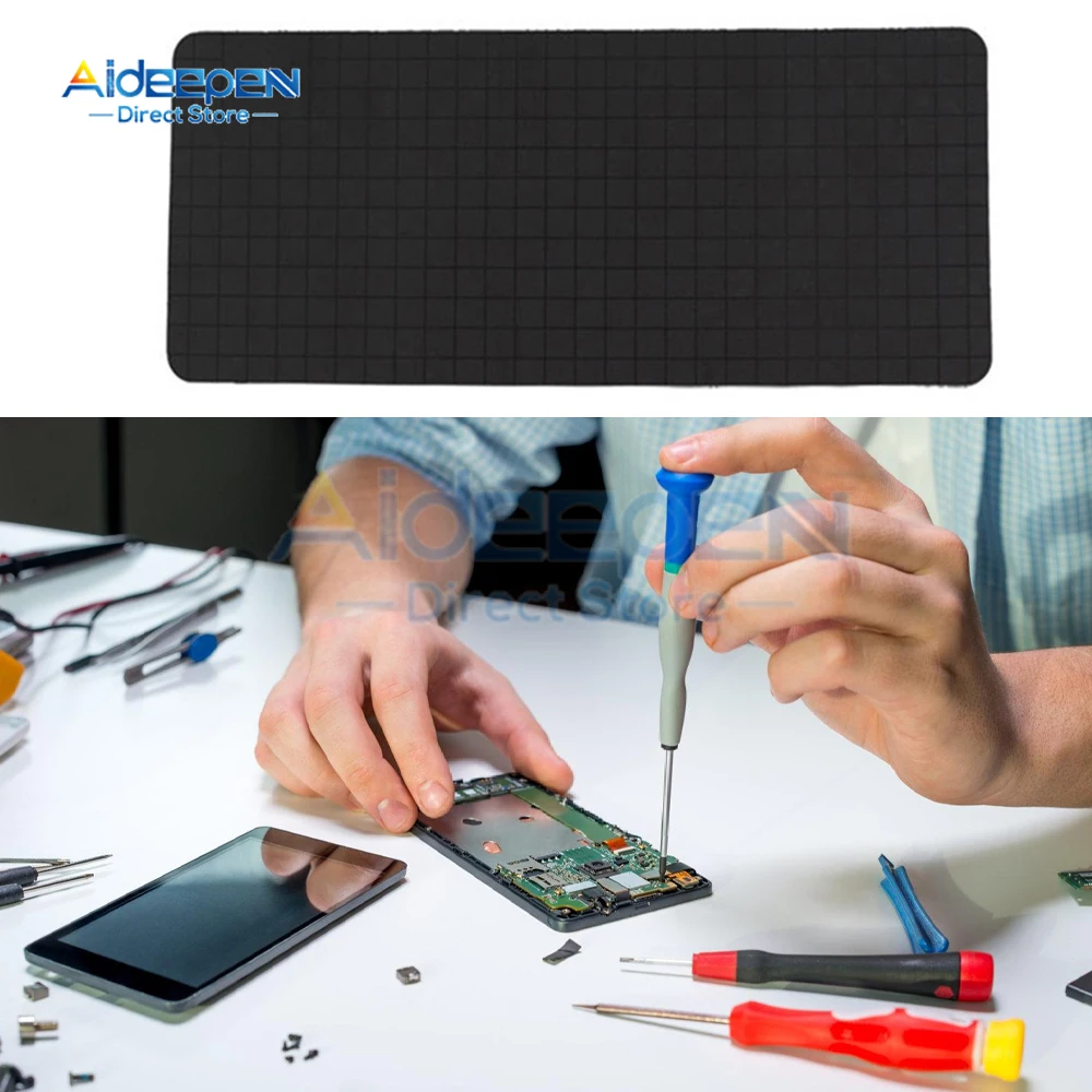 Silicone Soldering Pad Desk Platform Mat for Welding Station Iron Phone PC Repair Magnetic Heat Insulation No Lead 16.5x6.5CM