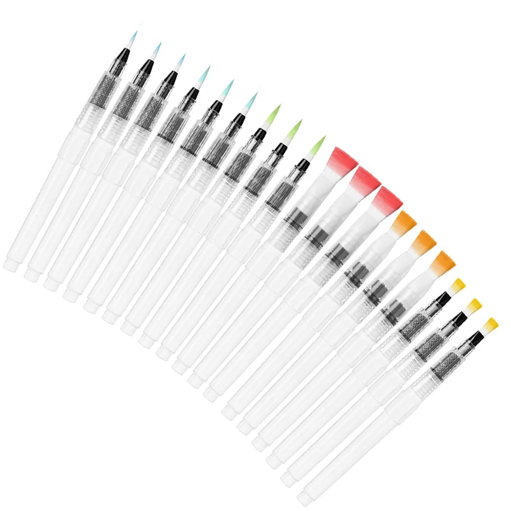 6/18PCS Watercolor Brush Pens Set - Super Easy to Use and Fill, for Water Soluble Colored Pencil, Aqua Brush Pen, Gift Ideas