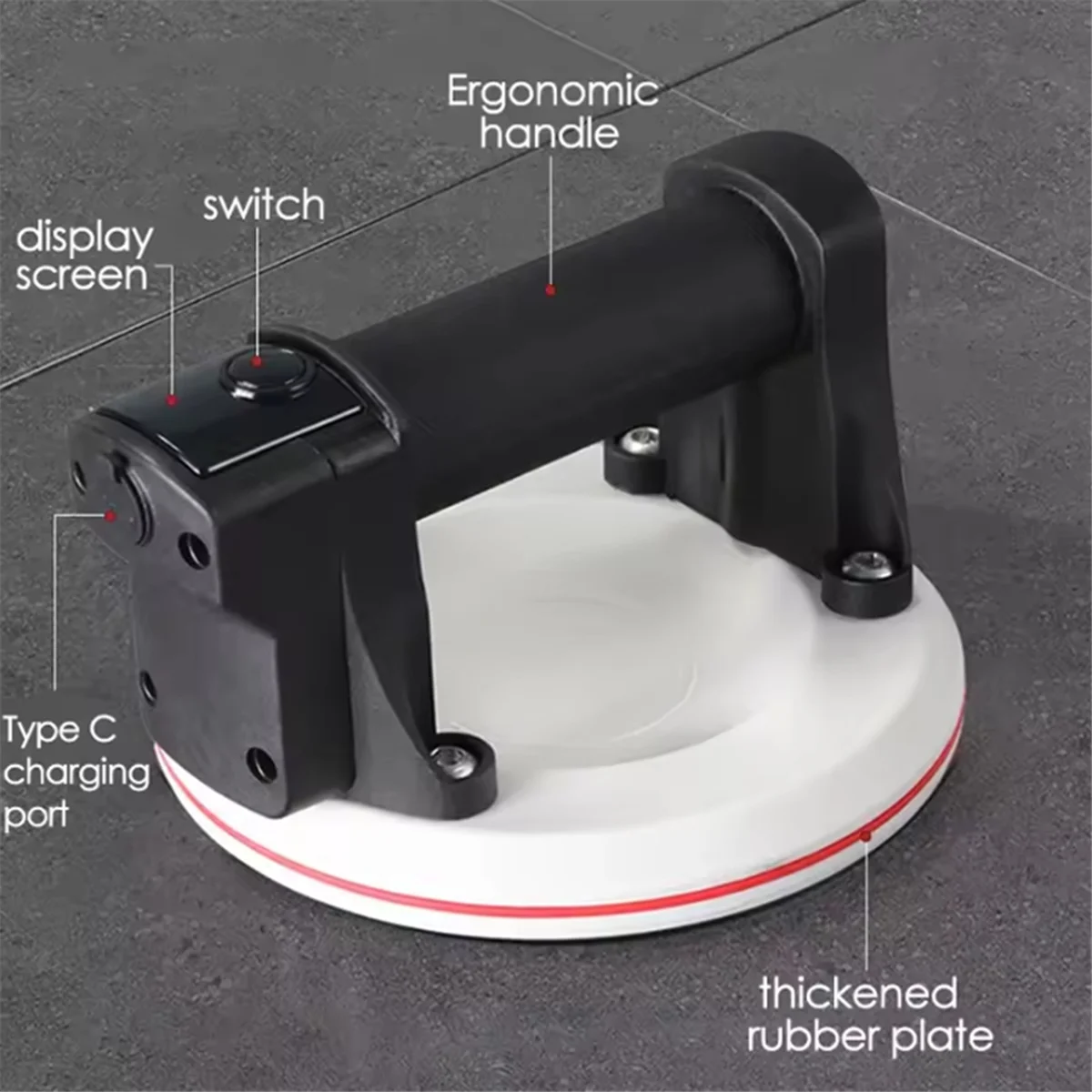 A002 Smart Display 6inch Electric Vacuum Suction Cup 200KG Load Heavy Duty Tile Glass Lifter 2000mAh Battery with Box Storage