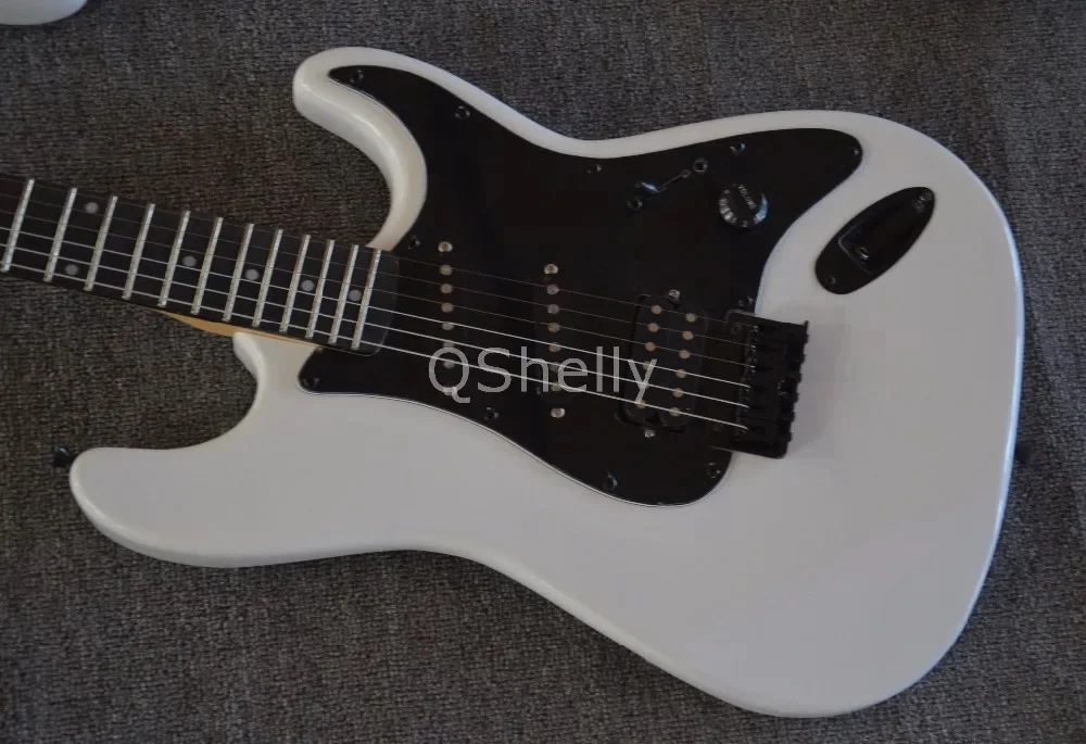 Shelly New Store Custom White San Dimas Alder Body Ebony Fingerboard Black Slant Pickups 1V Charvel 6 Strings Electric Guitar