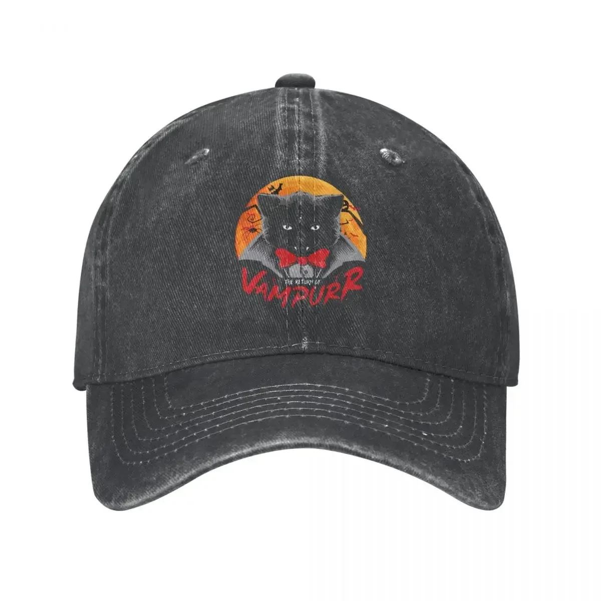 The Return Of Vampurr Baseball Cap Merch Retro Distressed Denim Halloween Funny Cat Dad Hat Casquette Men Women Outdoor Workouts