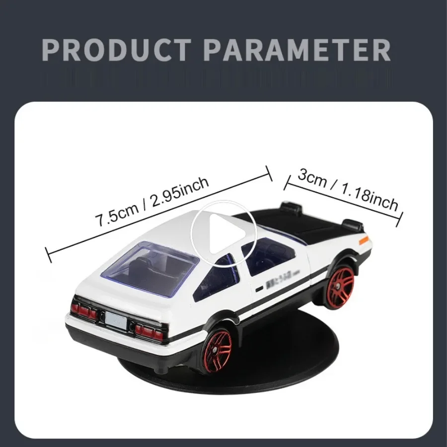 Toyota Trueno AE86 Car Model, Sports Car Toys for Kids and Adults,Pull Back Vehicles Car Interior Decoration Toy Model