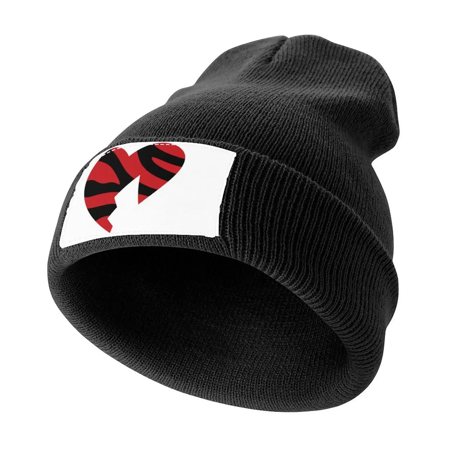 

HBK SS '97 Black/Red Heart Collage Knitted Cap Snap Back Hat fashionable New In Hat Golf Men Women's