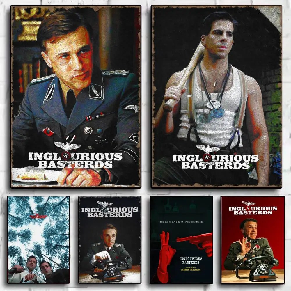 Film-Poster „Inglourious Basterds“, moderne minimalistische Wandkunstdrucke für Schlafzimmer, Wohnzimmer, ästhetische zeitgenössische Dekoration, Geschenk