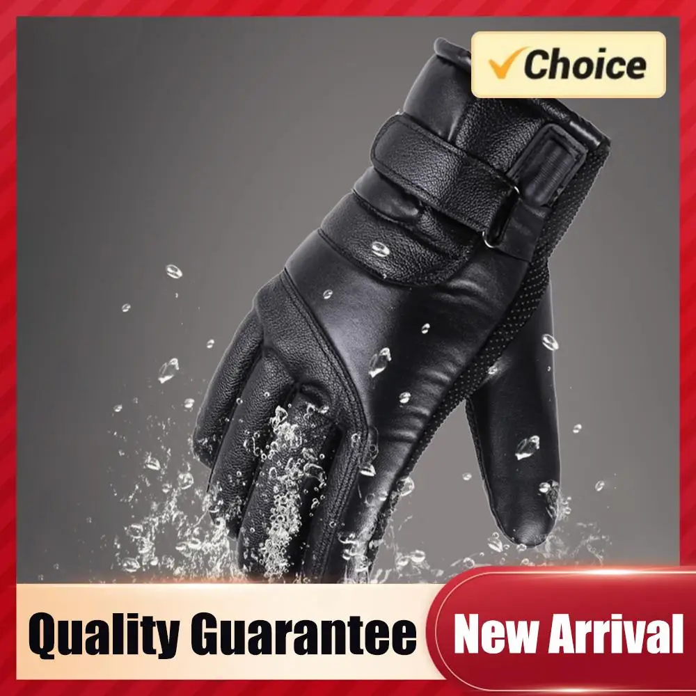 

Сенсорные перчатки с подогревом, ветрозащитные, из мягкой кожи, USB-перчатки с подогревом для мотоцикла, зимние термоперчатки для лыжного спорта