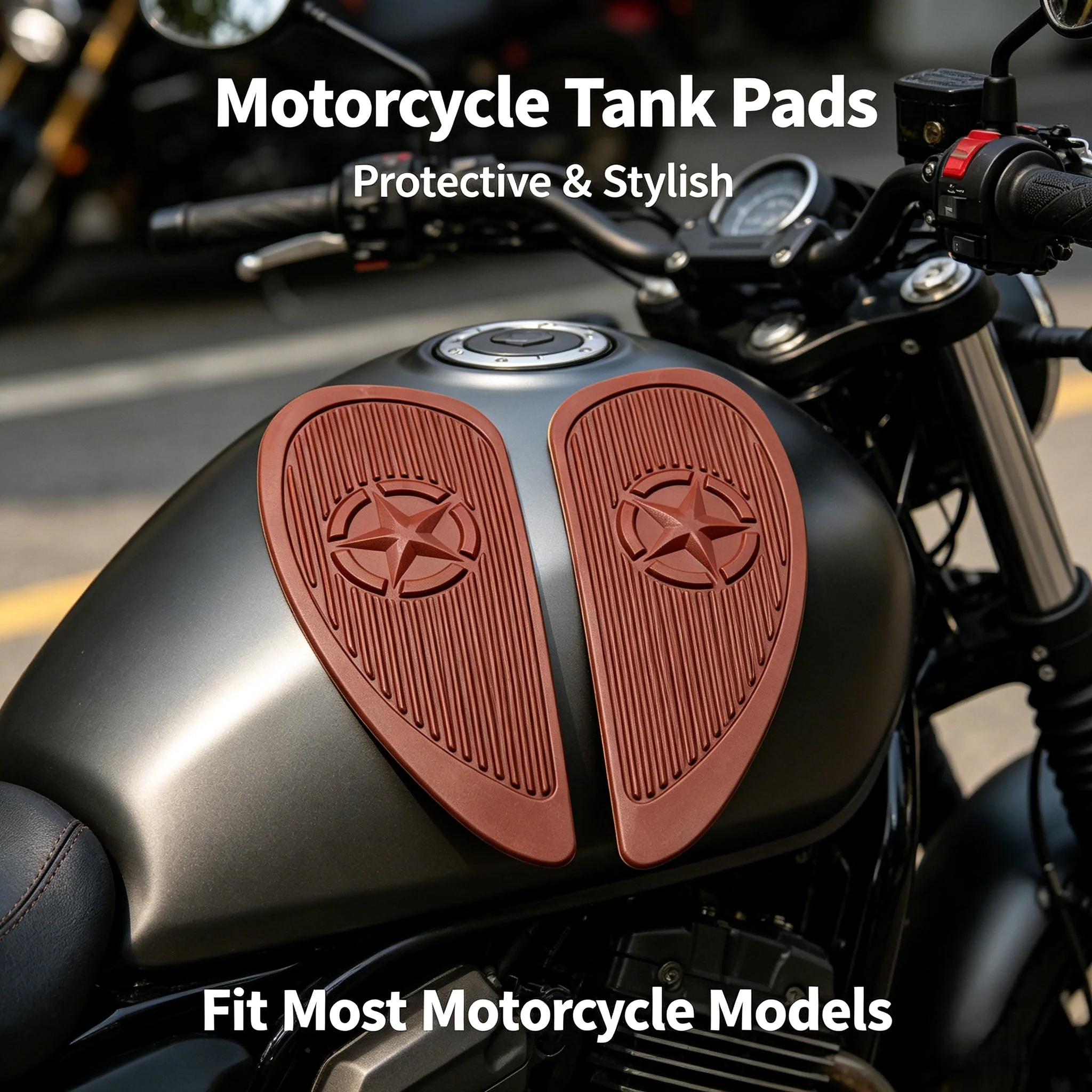 

Motorcycle Fuel Tank Pad - Anti-Slip Knee Grip & Protective Decal for Honda