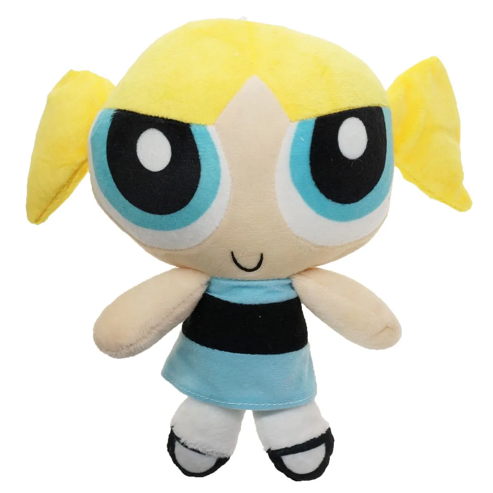 20cm Kawaii Peluch Toy Cartoon The Powerpuff Girls Bubbles Blossom Buttercup Action Figure Doll Girls Birthday Gifts