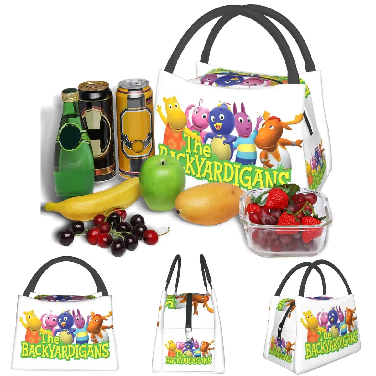 Backyardigans Funny Lightweight Handheld Insulated Lunch Bag Aluminum Foil Liner for Adults Students Travel Picnic