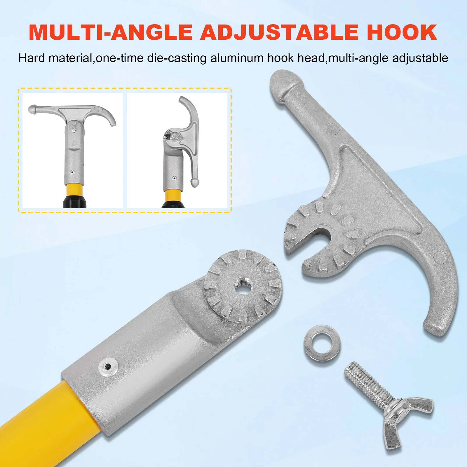 

19.7FT High Voltage Insulation Equipment with Multi-Angle Adjustable Hookhead Safety Hook for Electric Power Maintenance