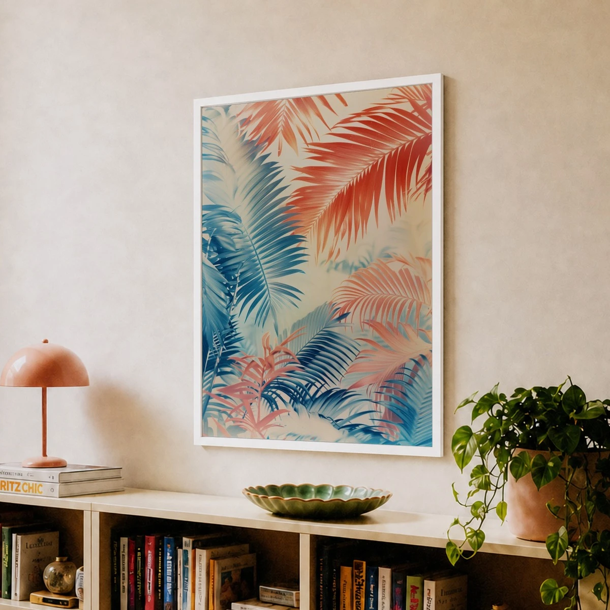 Jigsaw Puzzles 500/1000/1200/2000 PCS Pastel Tropical Leaves Wall Decor for Living Room Bedroom Perfect Gift No Frame