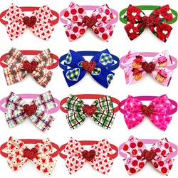 Cute Wholesale Small Dog Bow Ties Valentine's Day Pet Dog Cat Adjustable Collar Supplies Pet Holiday BowTie Grooming Products