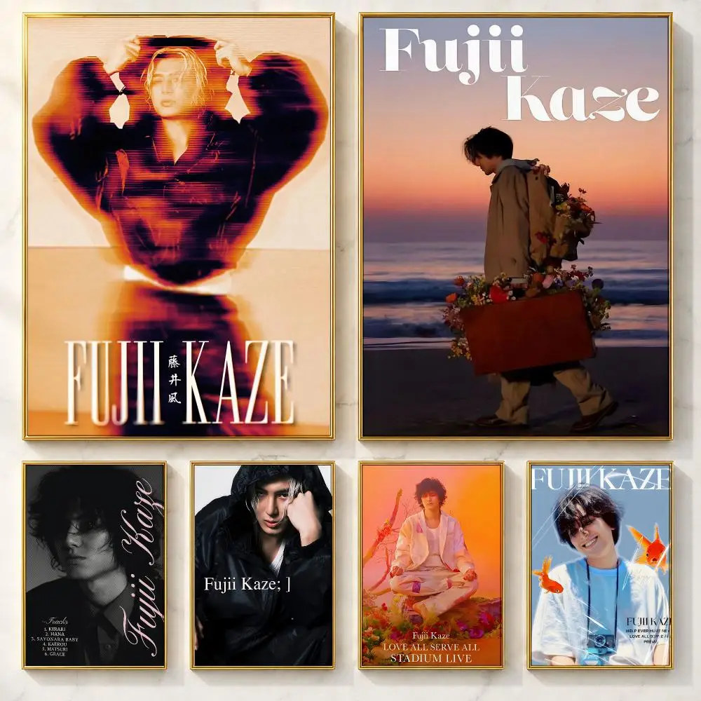 Legendary Singer F-Fujii KazeS Poster Self-adhesive Art Poster Decoracion Painting Wall Art White Kraft Paper Home Decor