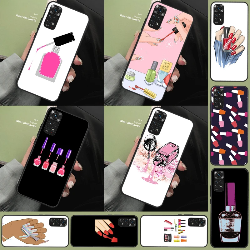 Nail Polish Case For Redmi Note 12 Pro 8 9 10 11 Pro Note 12S 11S 10S 9S 8T Redmi 12C 10C 10A 9C Cover