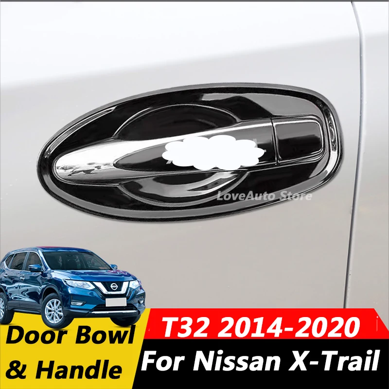 

For Nissan X-Trail XTRAIL T32 Car Door Handle Protective Bowl Cover Door Handle Outer Bowl Stainless Steel Cover 2014-2020