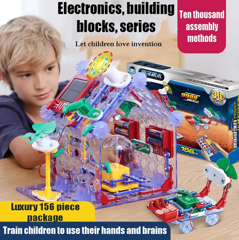 Educational Electronic Building Blocks for Kids - New Circuit Scientific Experiment Assembled Toys for Children's Exploration 8+