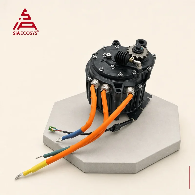 QSMOTOR J155A-36 5000W 72V Hairpin PMSM Mid Drive Motor Kit with Gearbox Encoder IP67 for E-Dirt Bike Electric Motorcycle