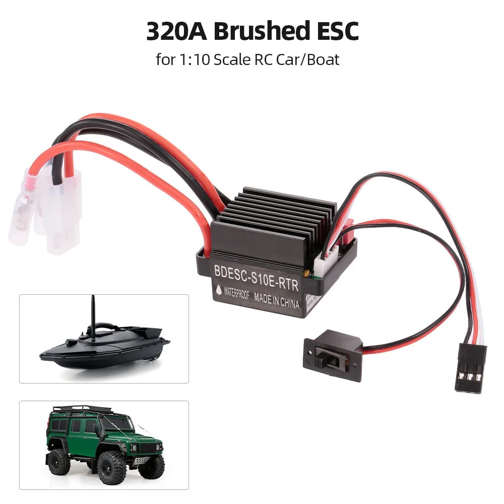 NEEBRC 320A مقاوم للماء نحى ESC 60A وحدة تحكم السرعة الإلكترونية Tamiya/T/XT60 التوصيل 2-3S ل 1/10 RC سيارة الزاحف المحرك محوري