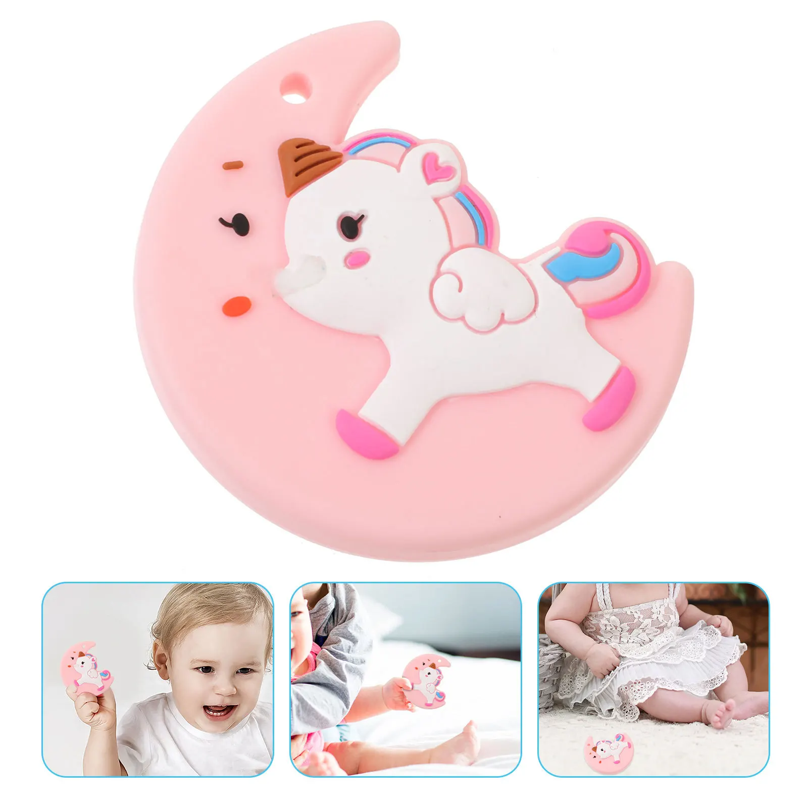 

1Pcs Unicorn Silicone Teething Charm Baby Molar Pendant Infant Soother Teether Relief Unicorn Teether Baby Teething Toy