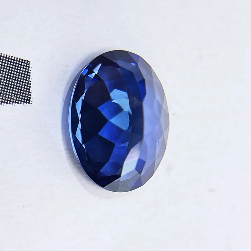 Im Labor gezüchteter Saphir in königsblauer Farbe, ovaler Edelstein für DIY-Ring, Halskette, Ohrringe, Hauptmaterialien, wählbares Zertifikat – Detail 6
