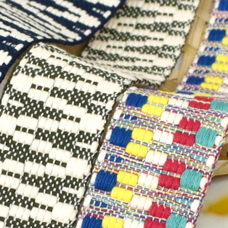 

5Yards Jacquard Webbing 38/50mm Tape Bag Strap Ethnic Ribbons Band Garment Backpack Belt Decorative Bias Binding DIY Accessories