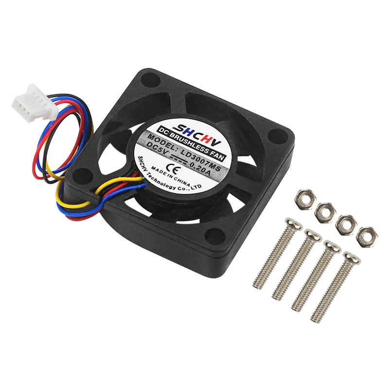 5V Cooling Fan JST Interface PWM Speed Adjustable CPU Cooling Radiator For RaspberryPi 5 4G 8G Optional LED