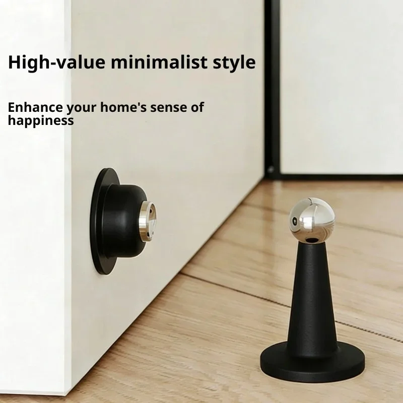 Punch-Free Powerful Magnetic Wall-Mounted Door Catch, Silicone Impact Resistant Door Stopper for Household Front Entry Door Hard
