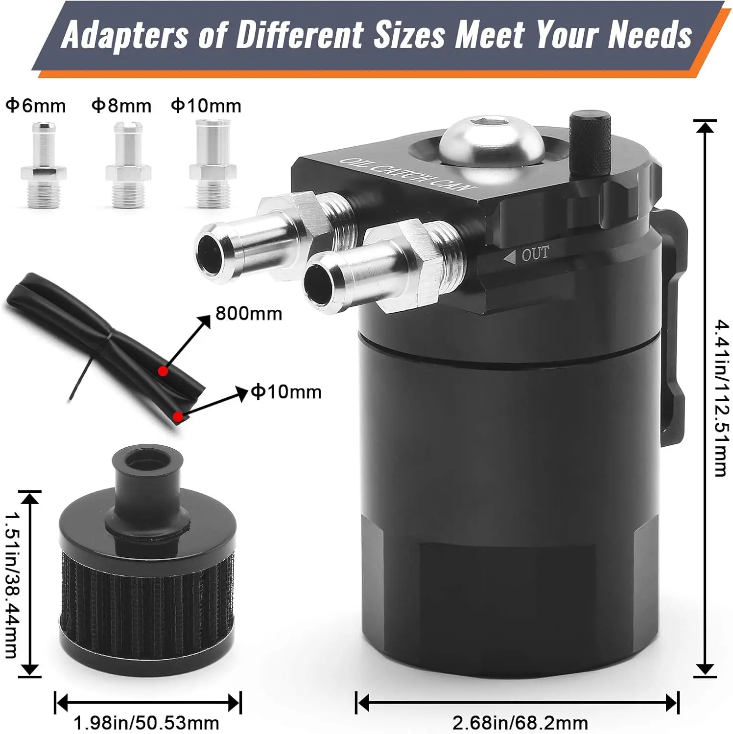 범용 배플 알루미늄 오일 캐치는 브리더 필터 OCC-1020A가 있는 저수지 탱크 오일 탱크를 할 수 있습니다.