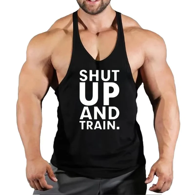 

Мужской хлопковый жилет для тренировок с Y-образной спинкой, спортивная майка, быстросохнущая влагоотводящая майка для бодибилдинга без рукавов, сессионная спортивная тренировка