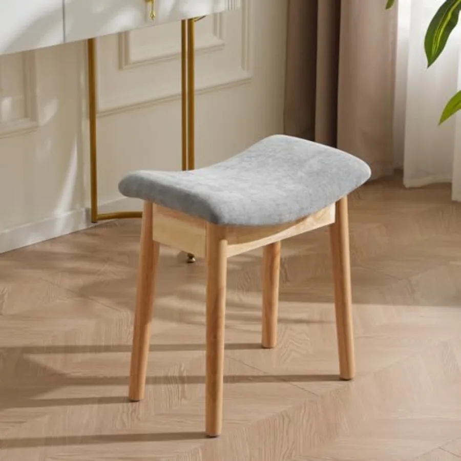 

Square Linen Makeup Stool Small Ottoman Stool Chair for Vanity Modern Padded Seat Feet Rest for Makeup Room Bathroom