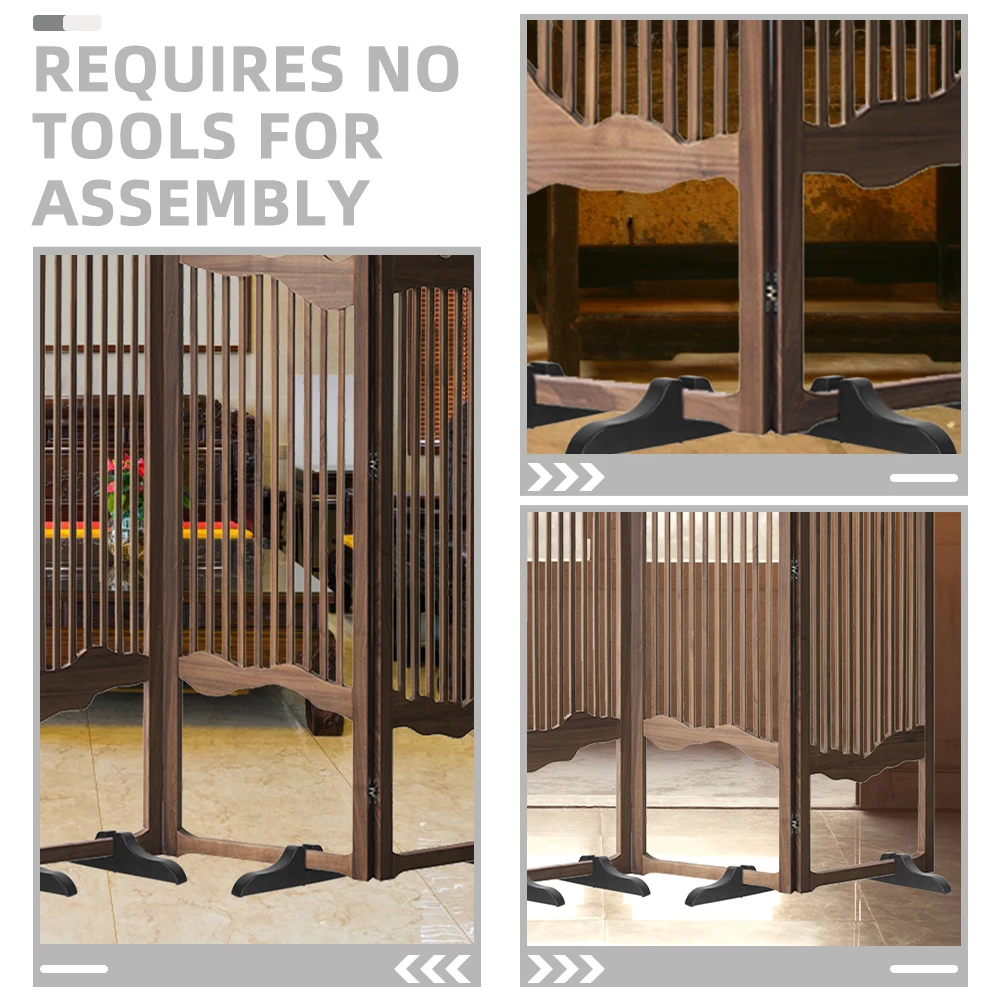 

4pcs Bracket Heavy Duty Room Divider Base Sturdy Wear Resistant Privacy Screen Stand Freestanding Panel Feet Black Screen