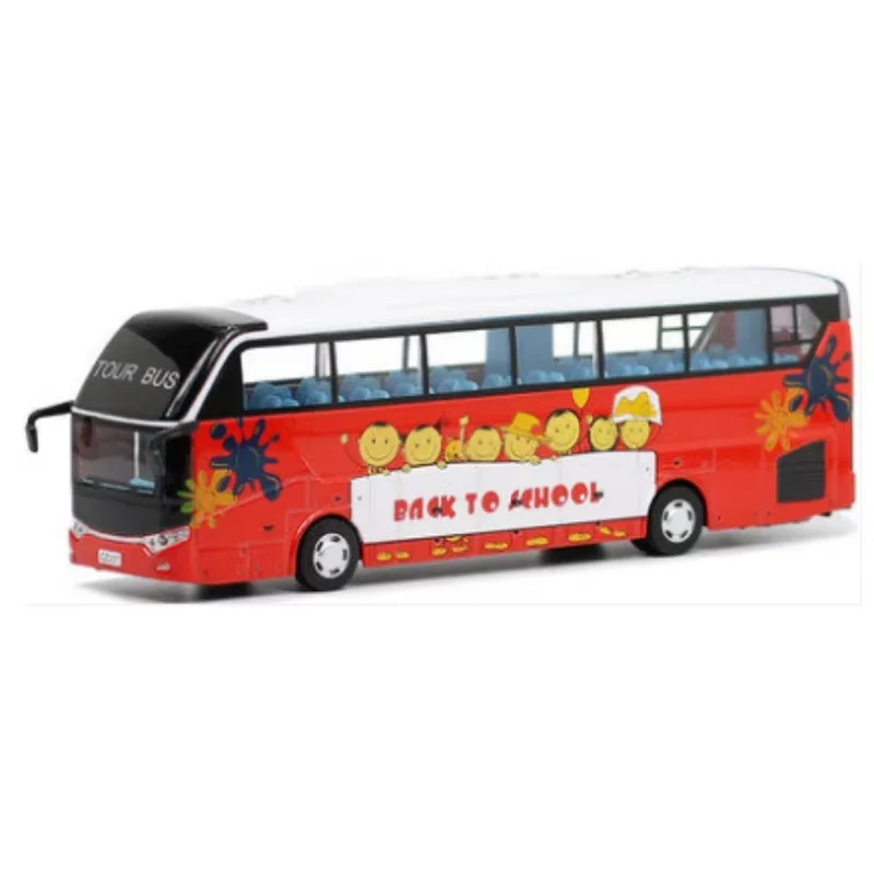 

School Bus Toys Cars Die Cast Plastic Little Cars City Bus With Sound And Light Up Friction Powered Cars Play Toys Gift For Kids