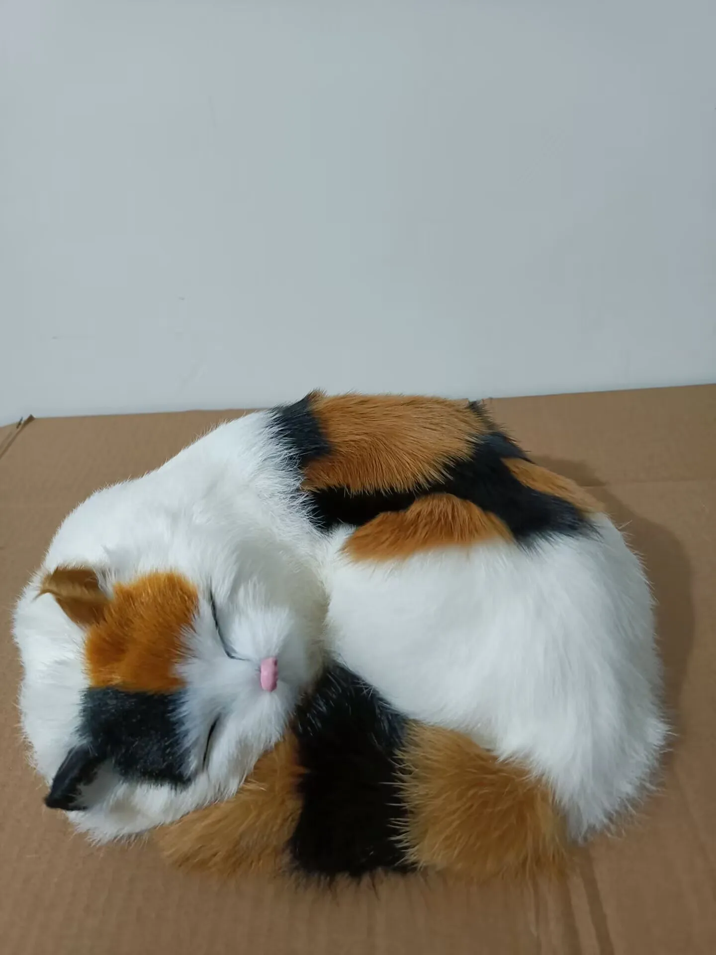 new simulation colorful cat model plastic&fur sleeping cat home decoration gift about 25x21cm d0566