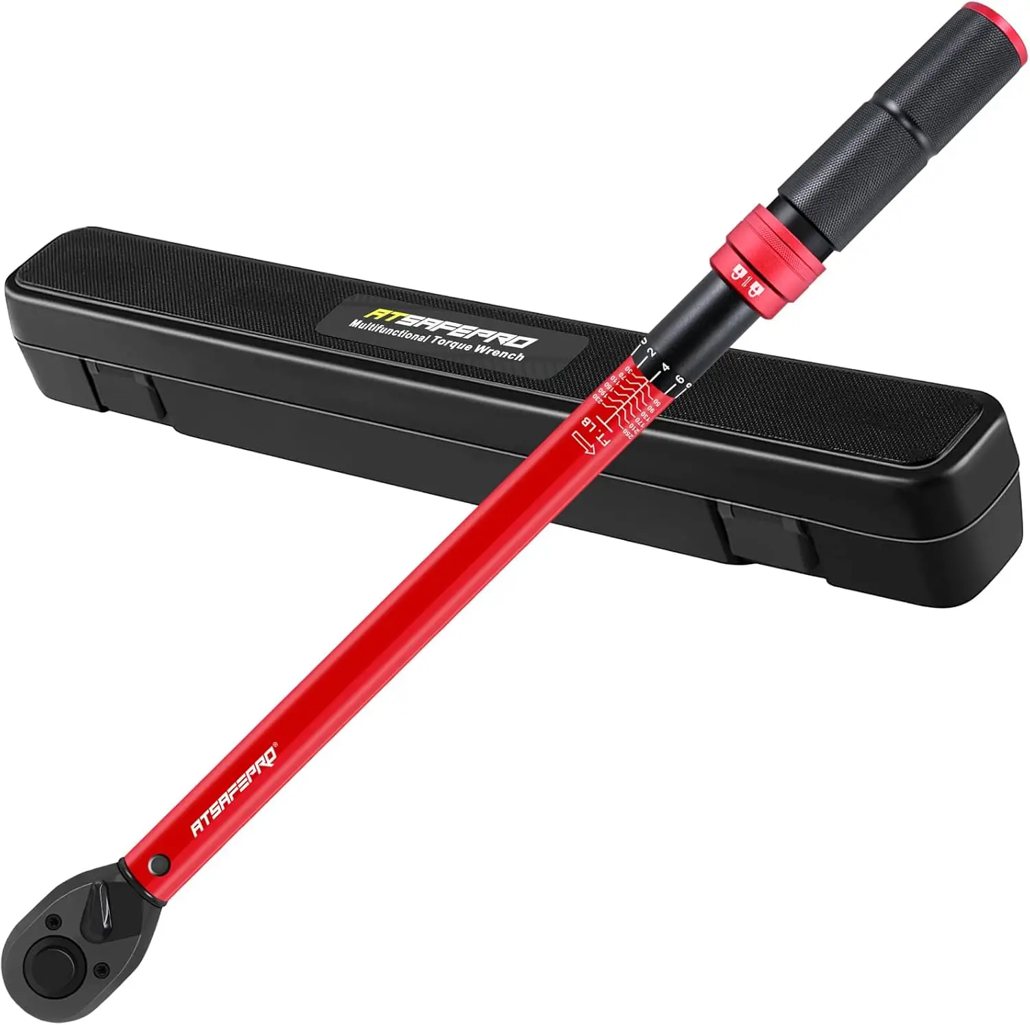 

1/2 Drive Torque Wrench, 30-250 Ft Lb (40.7-339 Nm) Dual Scale, Pre-Calibrated +/-3% Accuracy for Automotive & Heavy Machinery
