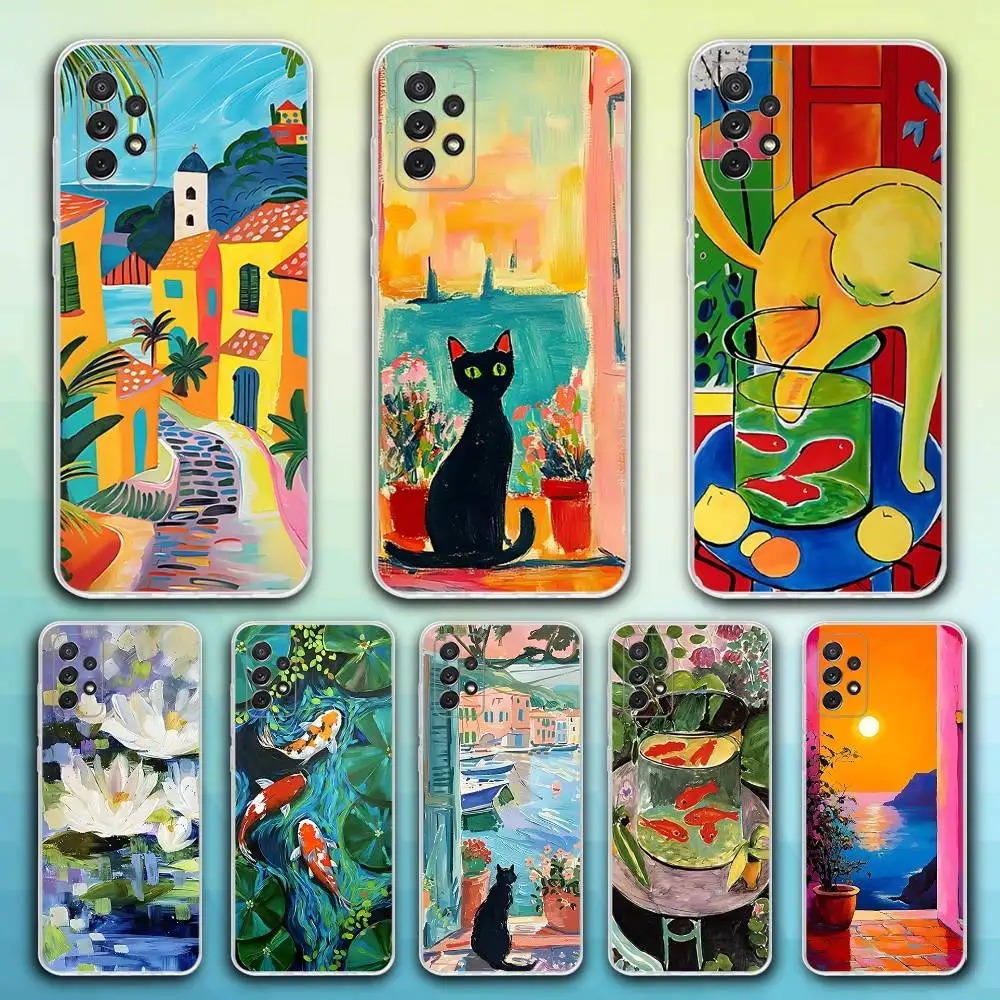 

H-Henri Art M-Matisse Phone Case For Samsung S30,23,21,22,20, FE lite,S10,9,8,7 PIus Note20ultra Soft Transparent