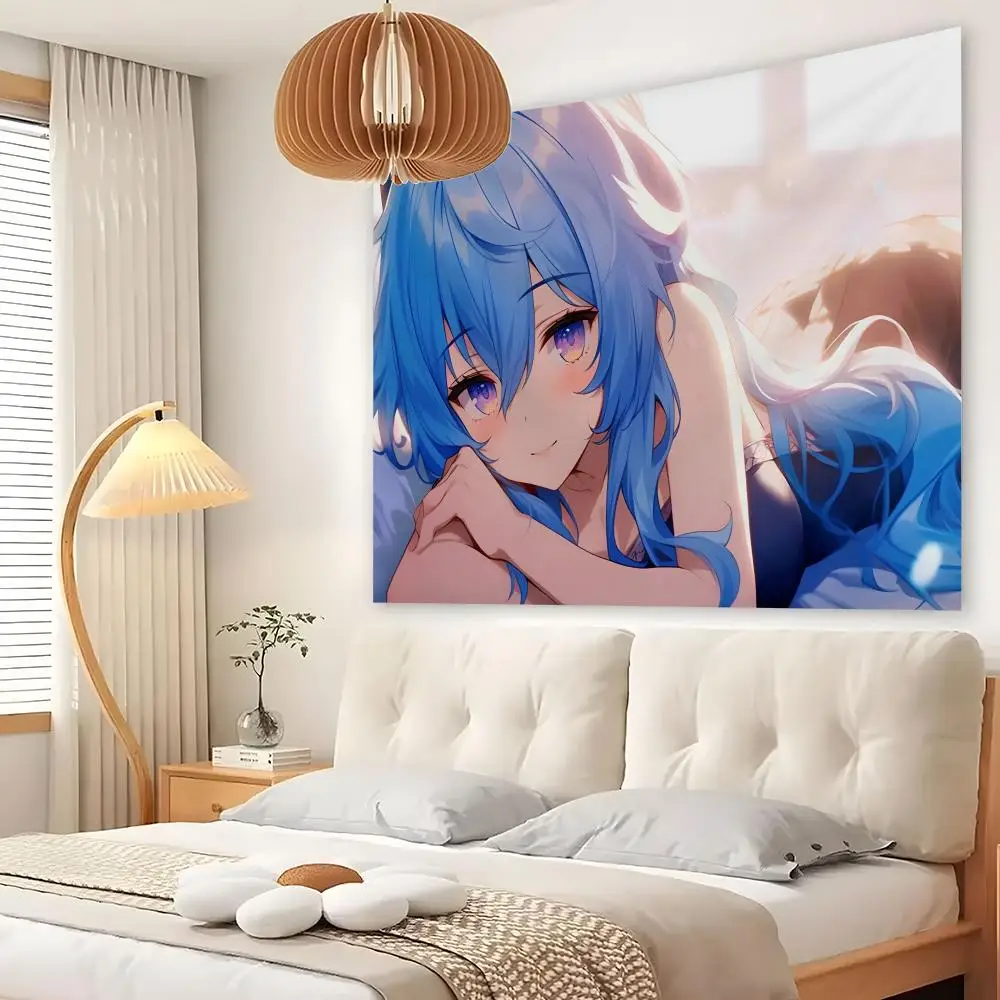 Genshin Lmpact Ganyu Tapestry Custom Living Bedroom Party Dormitory Interior Wall Bohemian Decoration Attached Clip