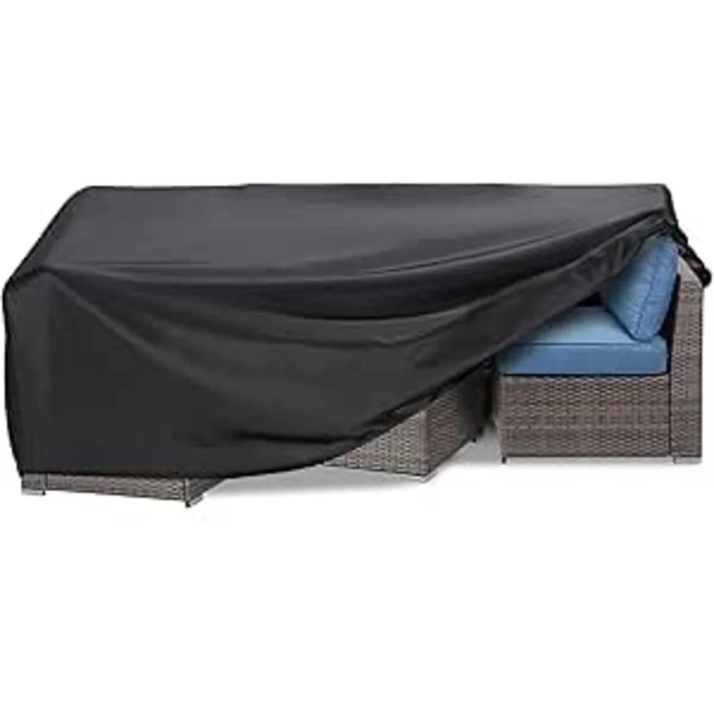 

Rectangular Patio Waterproof Garden Furniture Cover with Windproof Buckle for Outdoor Table Sofa Protection and Air Vents