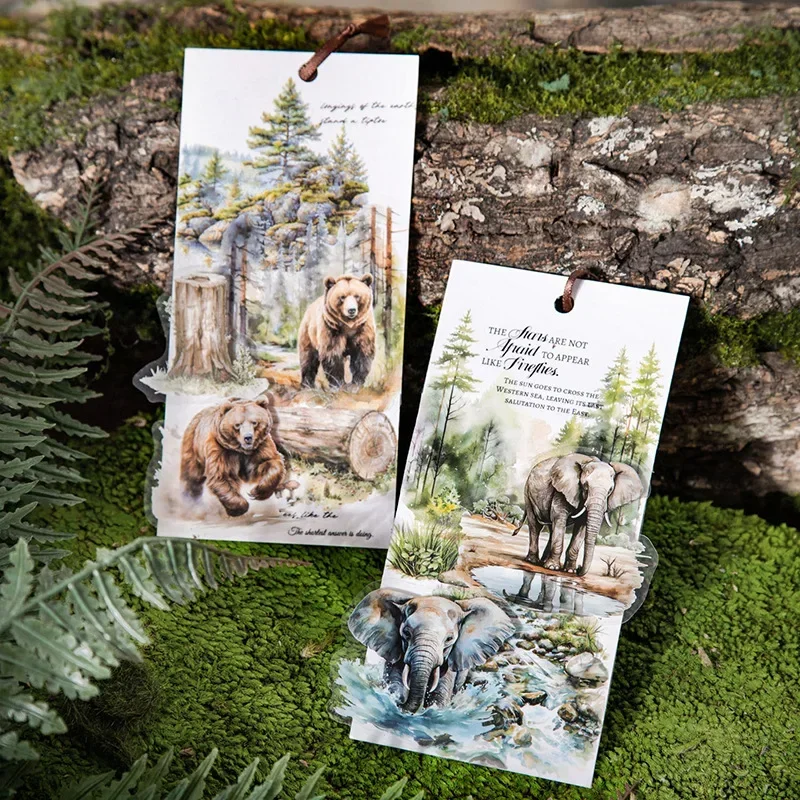 

15 шт., листы теней с зверами, наклейка с изображением животных, волка под наклейкой, наклейки с изображением инопланетянина, принадлежности для скрапбукинга, луна, джунгли, 145*90 мм