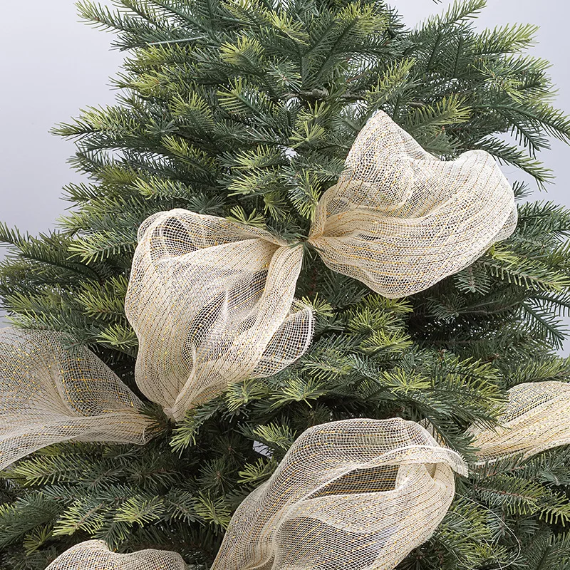Ruban en maille pour arbre de noël, Non toxique, décoration d'arbre de noël, nœud de couronne de noël, ruban de décoration de mariage polyvalent pour bricolage