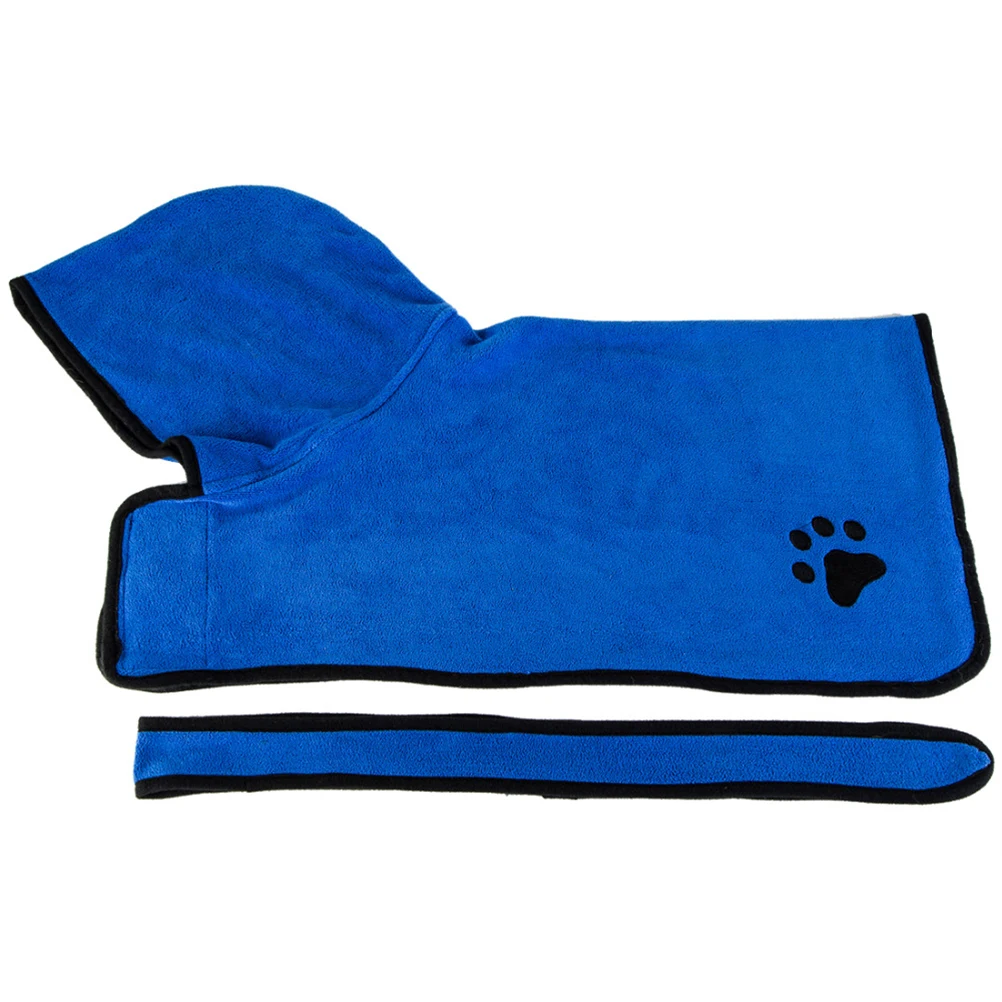

Microfiber Dog Bathrobe Pet Towel Quick Drying Super Absorbent Reusable Belly Wrap Adjustable Dry Towel Bath Robe Cat