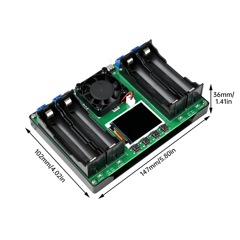 Type-C 4Channel Battery Capacity Tester LCD Display MAh Lithium Digital Battery Detection Module For Battery Testing 18650/21700
